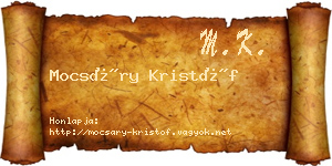 Mocsáry Kristóf névjegykártya