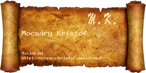 Mocsáry Kristóf névjegykártya