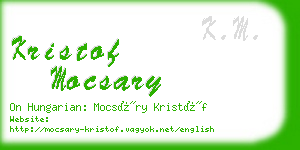 kristof mocsary business card